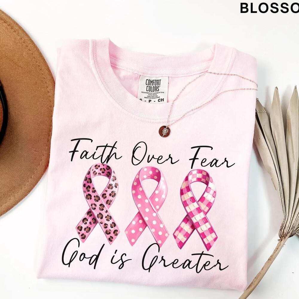 Christian Shirt  Awareness, S Faith Over Fear Womens
